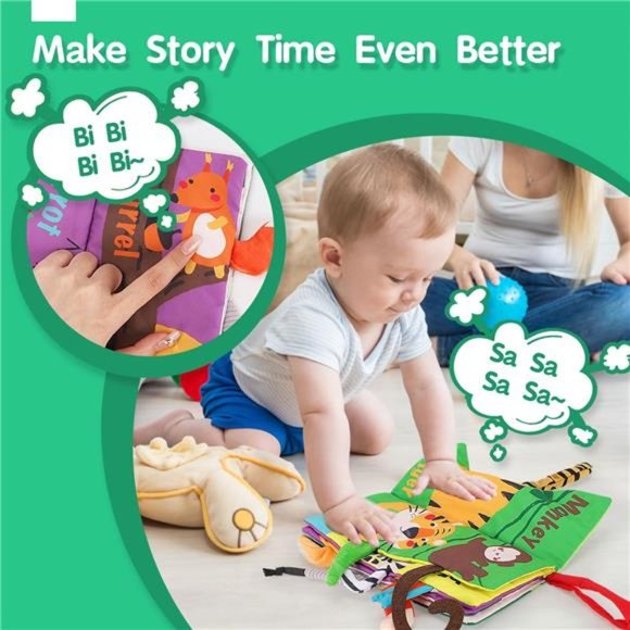 Baby Books Toys, Touch and Feel Crinkle Cloth Books for Babies,Infants & Toddler - Picture 6 of 6